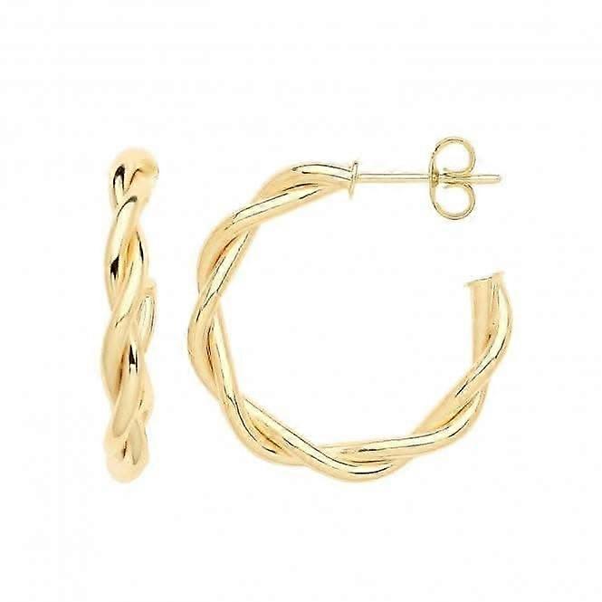 9ct Yellow Gold Twisted Hoops Earrings ER1193