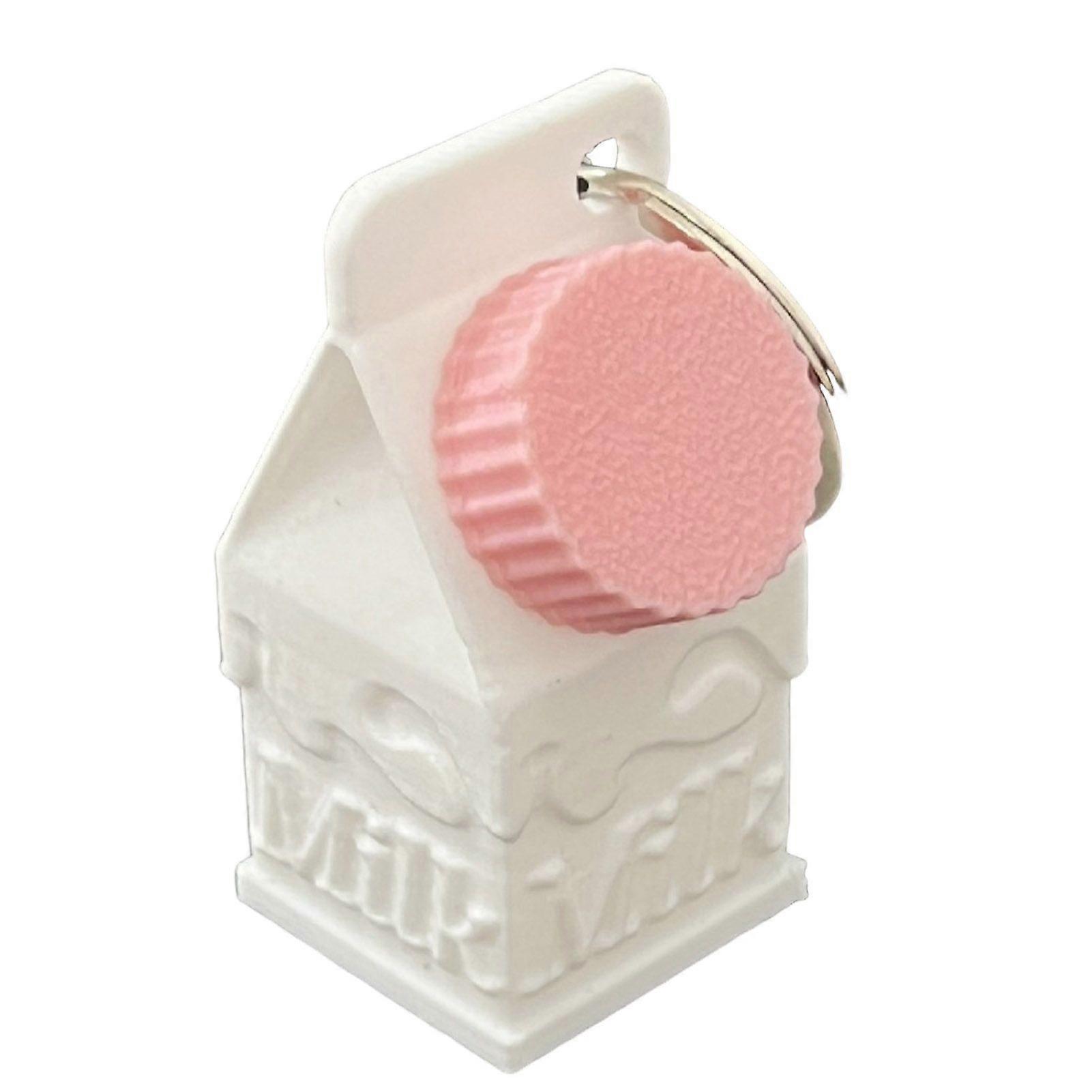 Milk Carton Keychain Pendant Mini Milk Carton Shape Pill Storage Box Portable Container Pendant for Backpack Handbag Keychain