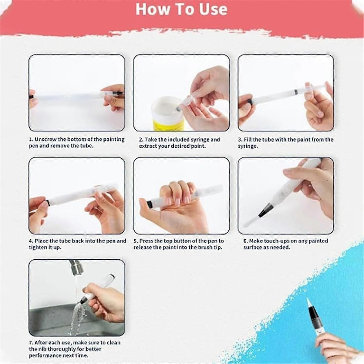 Applicabley Fillable Touch Up Paint Pen Brush,Paint Touch Up Pens
