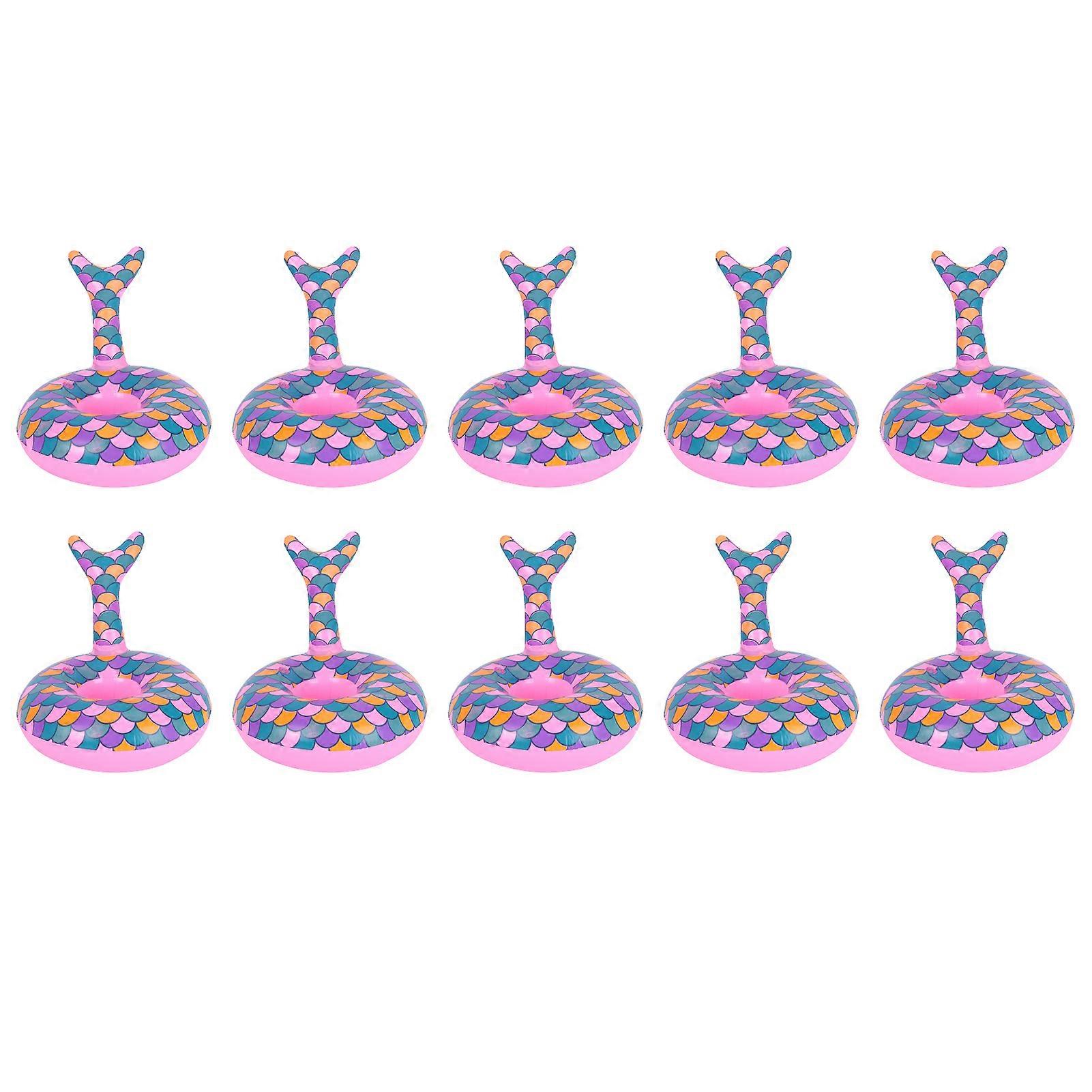 10pcs Inflatable Floating Drink Holders Beverage Cup Coasters for Swimming Pool Party