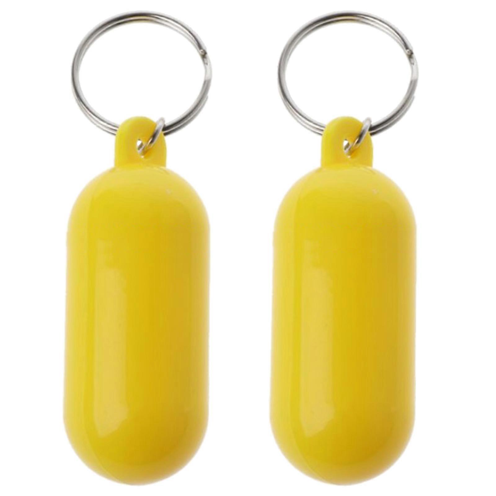2Pcs Kayak Floating Keyring Buoyant Key Rings Marine Sailings Boat Float Canals Keychain Useful Water Sports Keys Buckle Yellow
