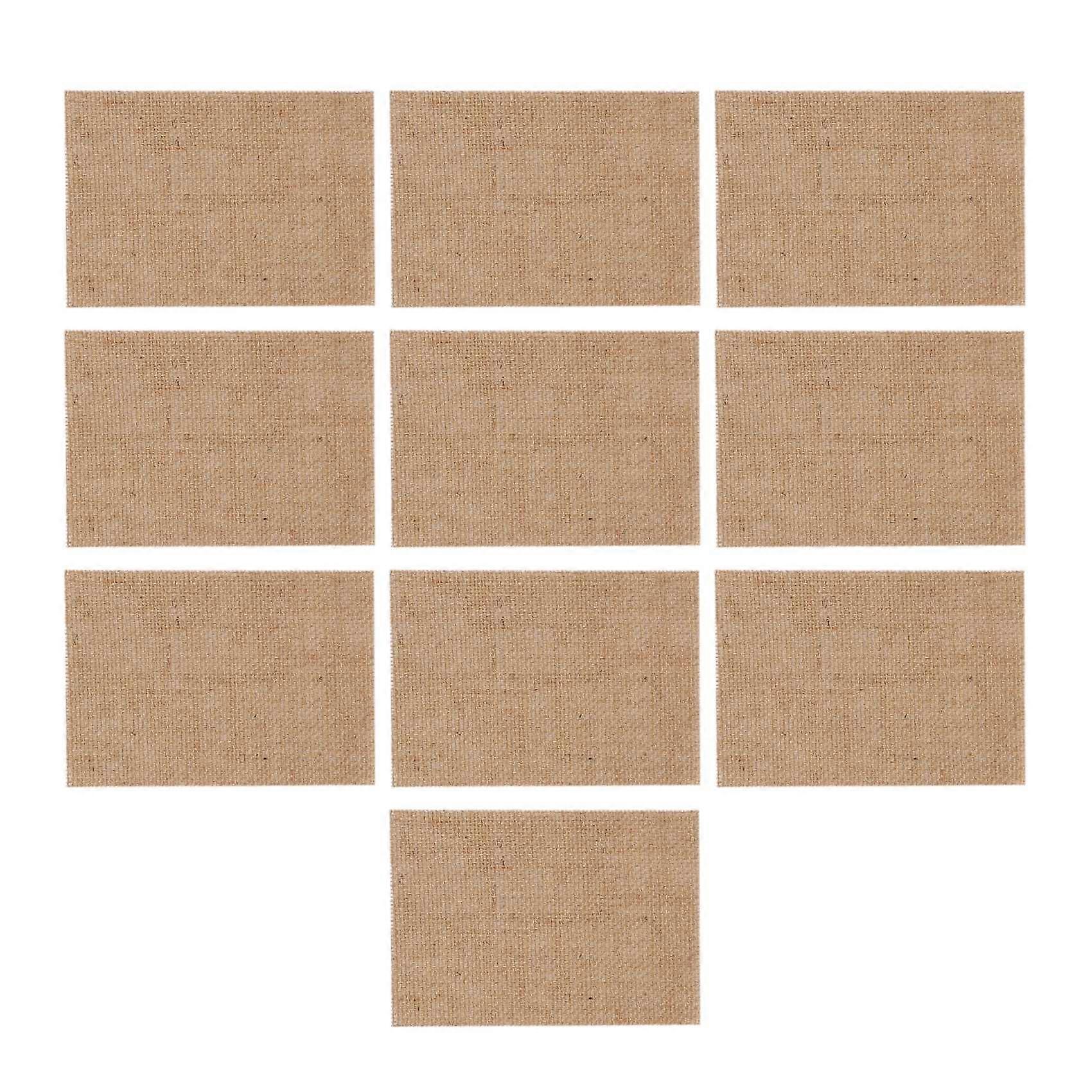 10 pcs Natural Burlap Place Mat Table Placemats Coaster Dining Decor