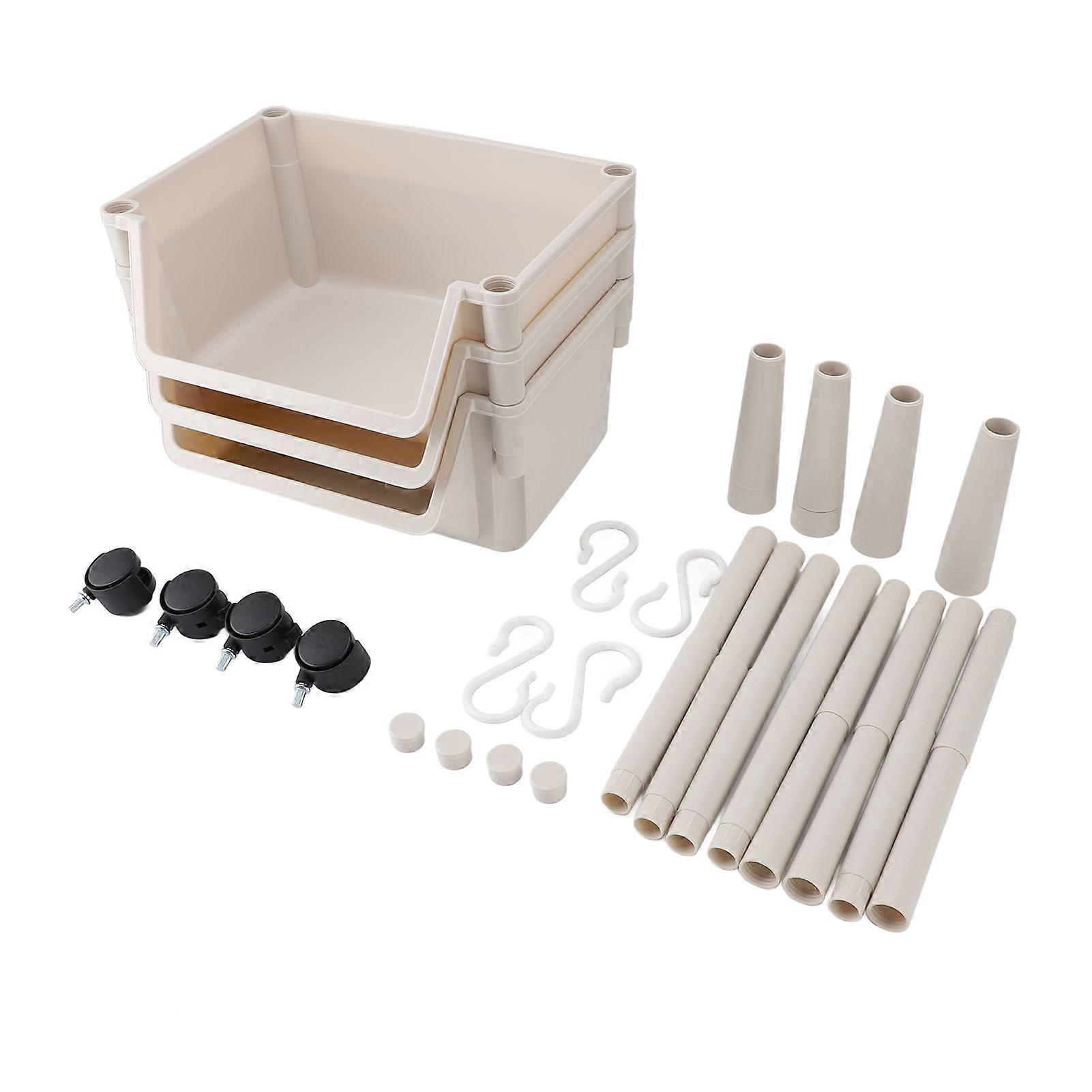 Mobile Utility Cart Multipurpose Simple Style Multi Layers Rolling Storage Cart for Kitchen Laundry Bathroom Living Room Narrow Place 3 Layers