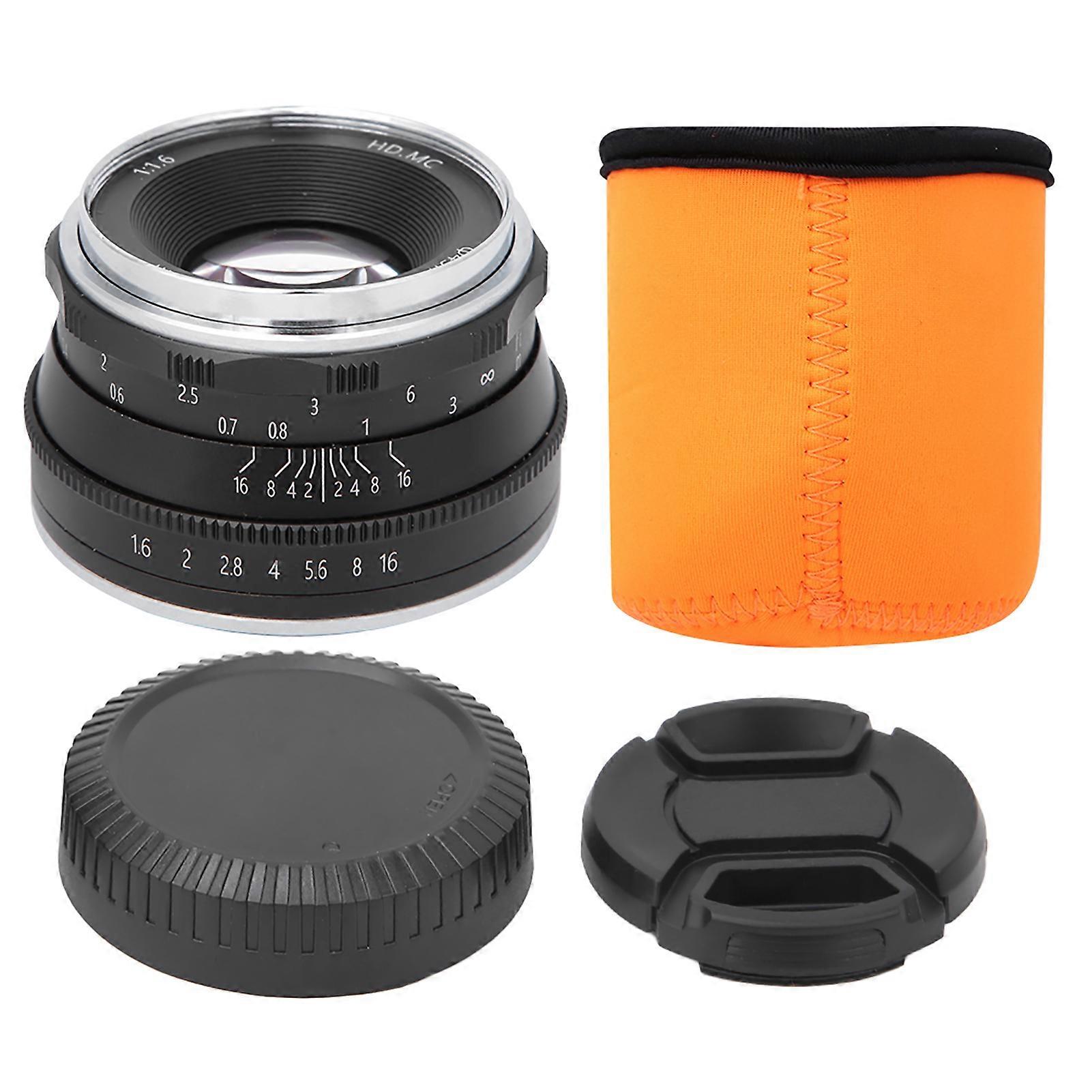 35mm F1.6 Multi-Coated Lens for FX-Mount Mirrorless Camera, Compatible with Fujifilm XT3 XT100 XT20, with Storage Bag, Black