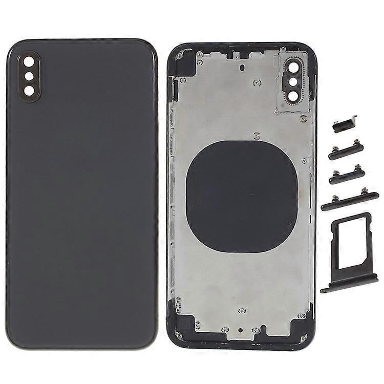 Compatible For iPhone X Back Battery Housing Cover + Middle Plate Frame + Side Buttons Replacement Part (without Logo)
