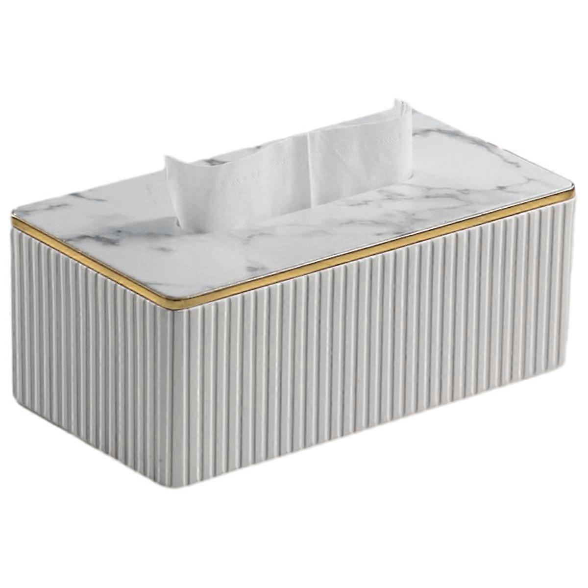 Tissue Box Cover Rectangular, PU Leather Tissue Box Holder for Kleenex,Napkin,Tissue Box Covers Rectangle