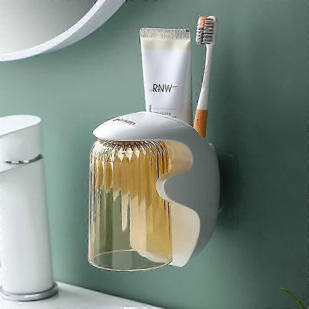 Kids Toothbrush Holders, Wall Mount Bathroom Accessories (brown)