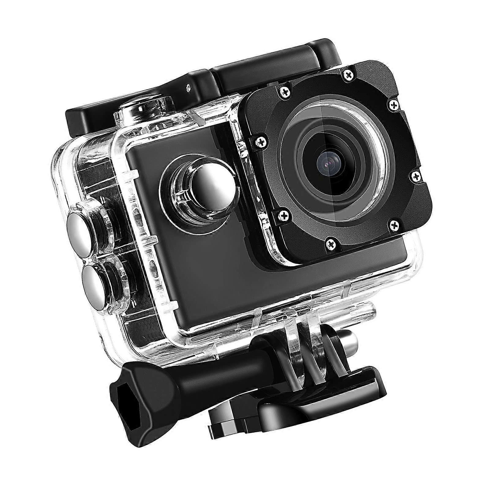 Action Camera K1080HD 12MP Waterproof Video Camera 98FT Underwater with Wide Angle Lens and Accessories Kit for Helmet and Bike