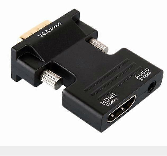 HDMI to VGA Adapter with Audio, Portable HDMI to VGA Converter for Laptop, PC, Projector, TV, 1080p Resolution