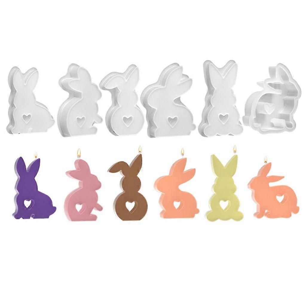 DIY Casting Candle Mold Easter Rabbit Silicone Crafts 3D Geometric Pendant Molds