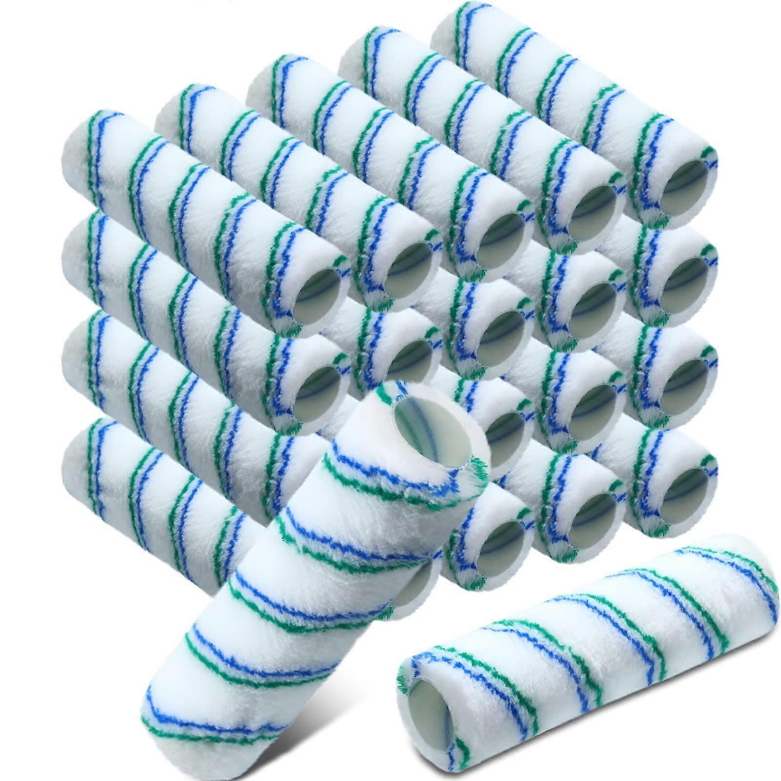 12 Pack Microfiber Paint Roller Covers 9 x 1/2 Inch Large Polyester Naps for Walls and Ceilings (Green, Blue)