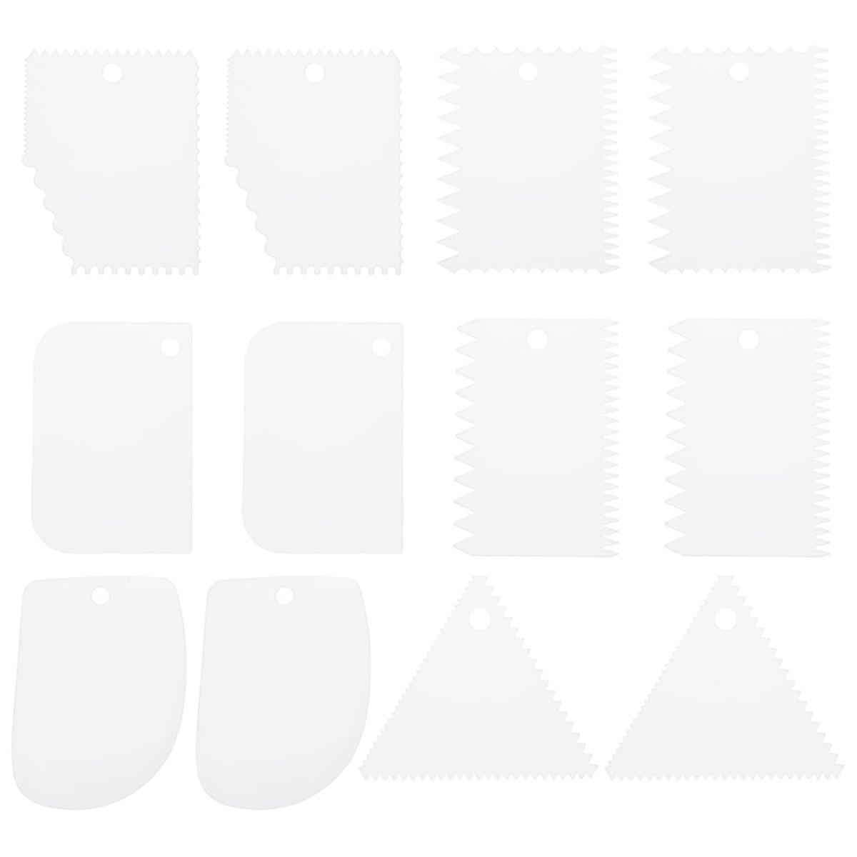 12 Pcs Plastic Clay, 2 Set Pottery Tools Soft Carving Scraper Kit A