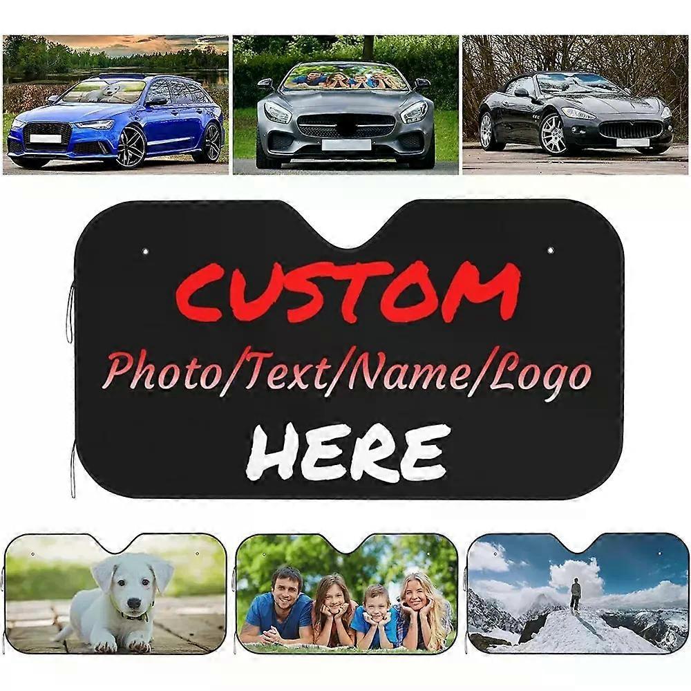 Custom Car Windshield Sun Shade Personalized Design Your Own Photo Logo Name Car Sun Visor Protector Aluminum Foil 55 X 30 In