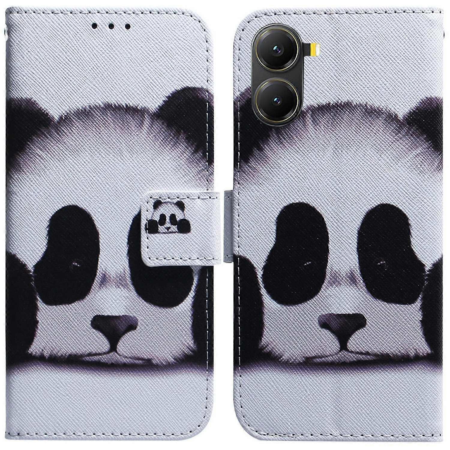 For Xiaomi Poco X7 Pro 5G Redmi Turbo 4 5G Wallet Case Pattern Print Leather Phone Cover - Panda