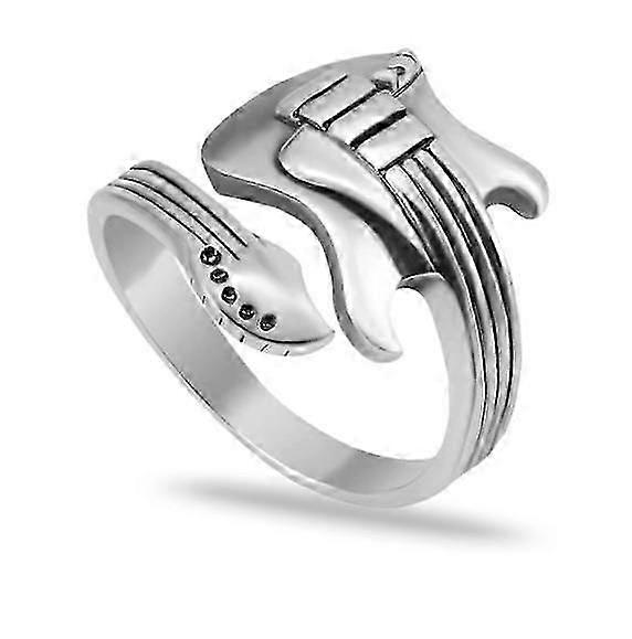 خاتم جيتار فضي للرجال - تصميم أنيق - ملحق مثالي للرجال