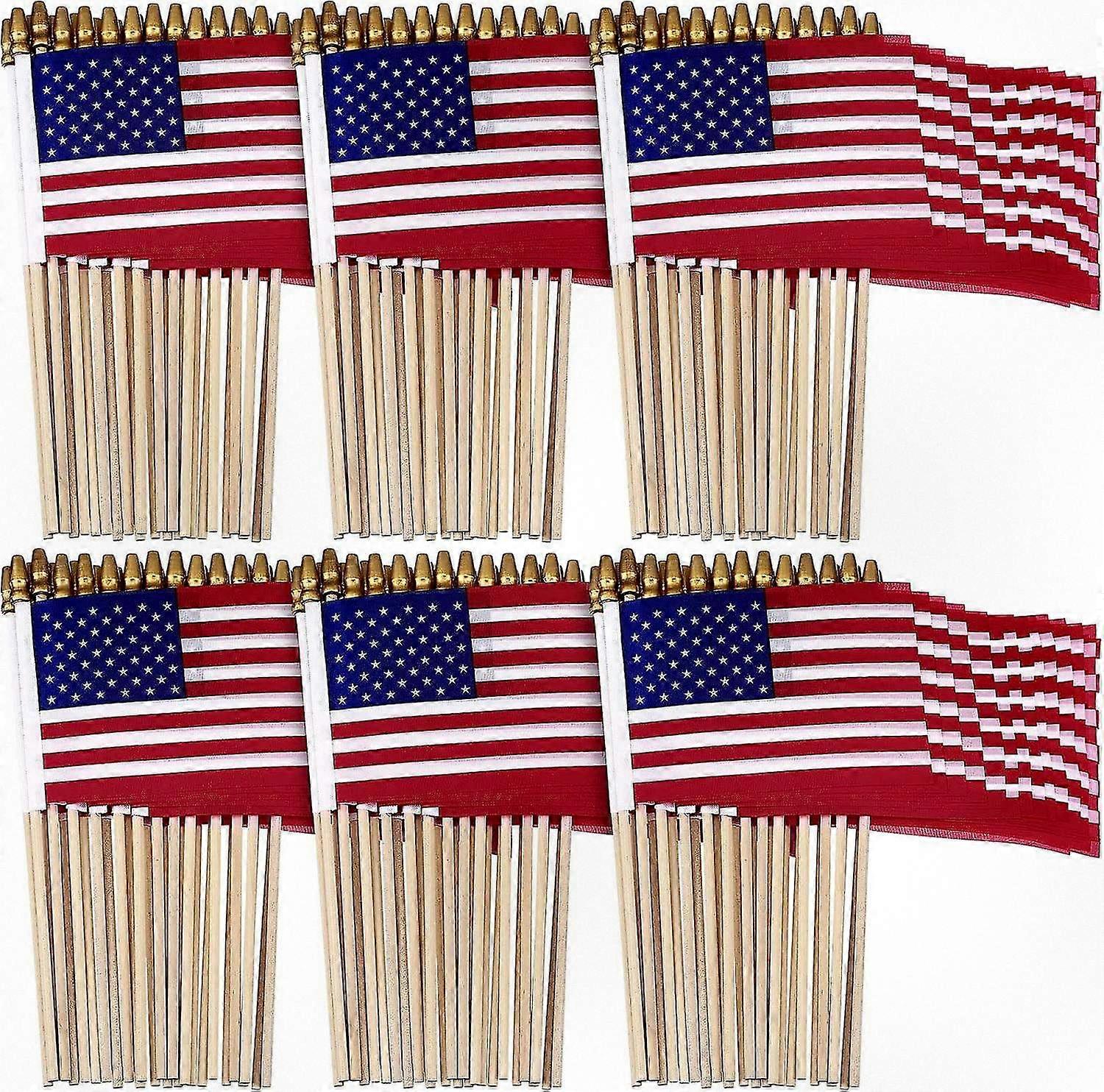 150 Miniature US Flags on Sticks, 8 x 12 Inches, Perfect for Events or Celebrations, Includes 150 Count Bundle