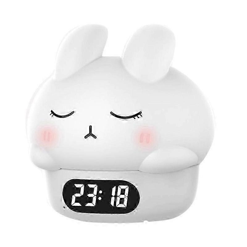 Light Adults And Children's Bedrooms, Features Snooze Function And Usb Charger Port, Dual Alarms Rabbit Alarm Clock,