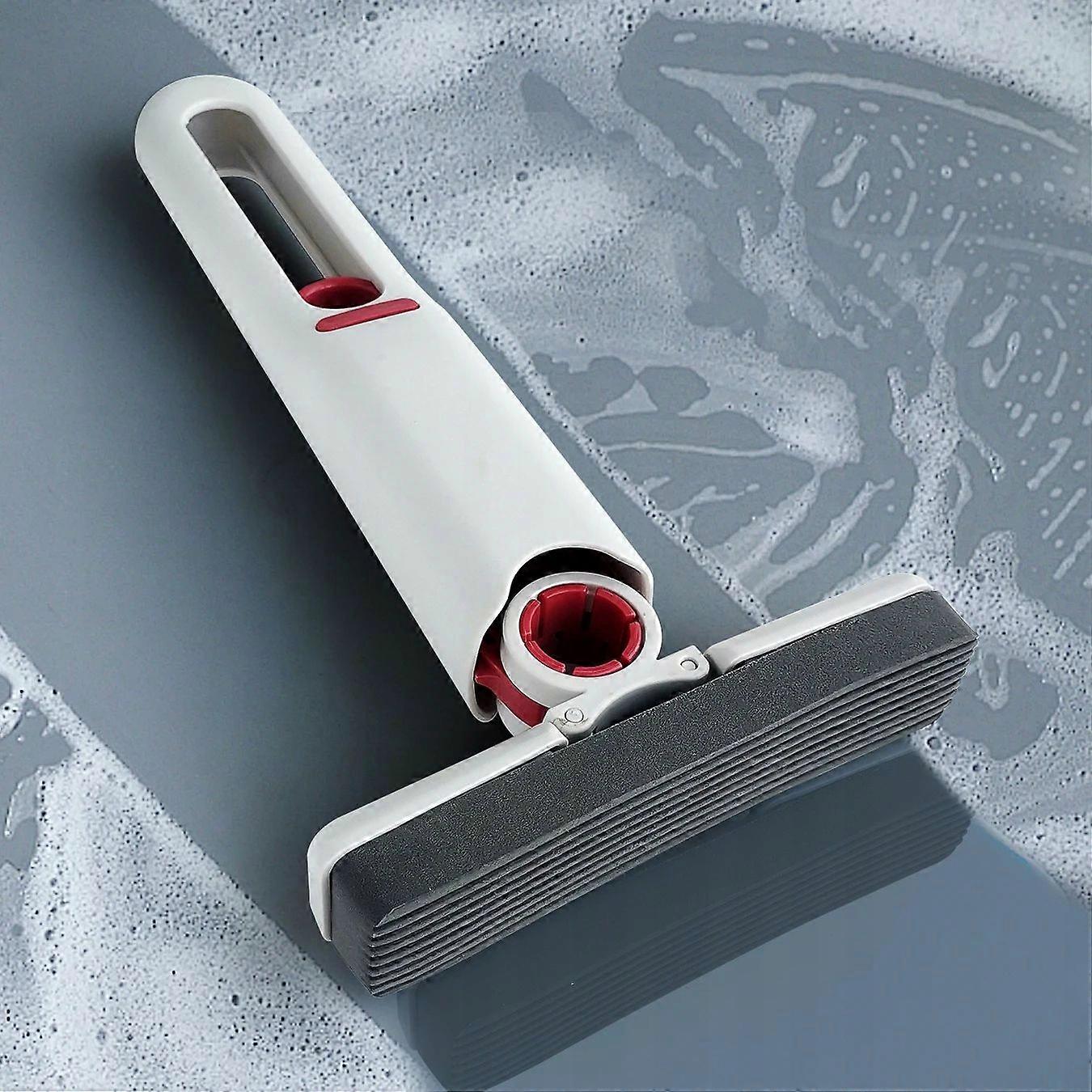 Mini Window Cleaning Mop Folding Touchless Brush With Sponge Squeezer