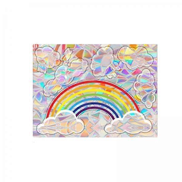 2x Clouds And Rainbow Static Window Clings Decals Reusable for Home Office