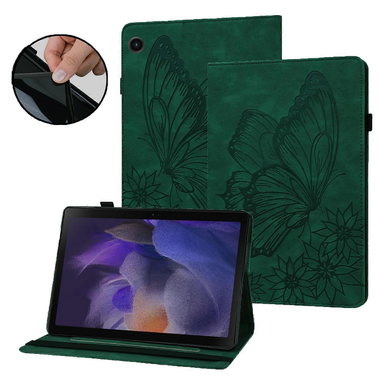 For Samsung Galaxy Tab A8 Big Butterfly Embossed Leather Tablet Case