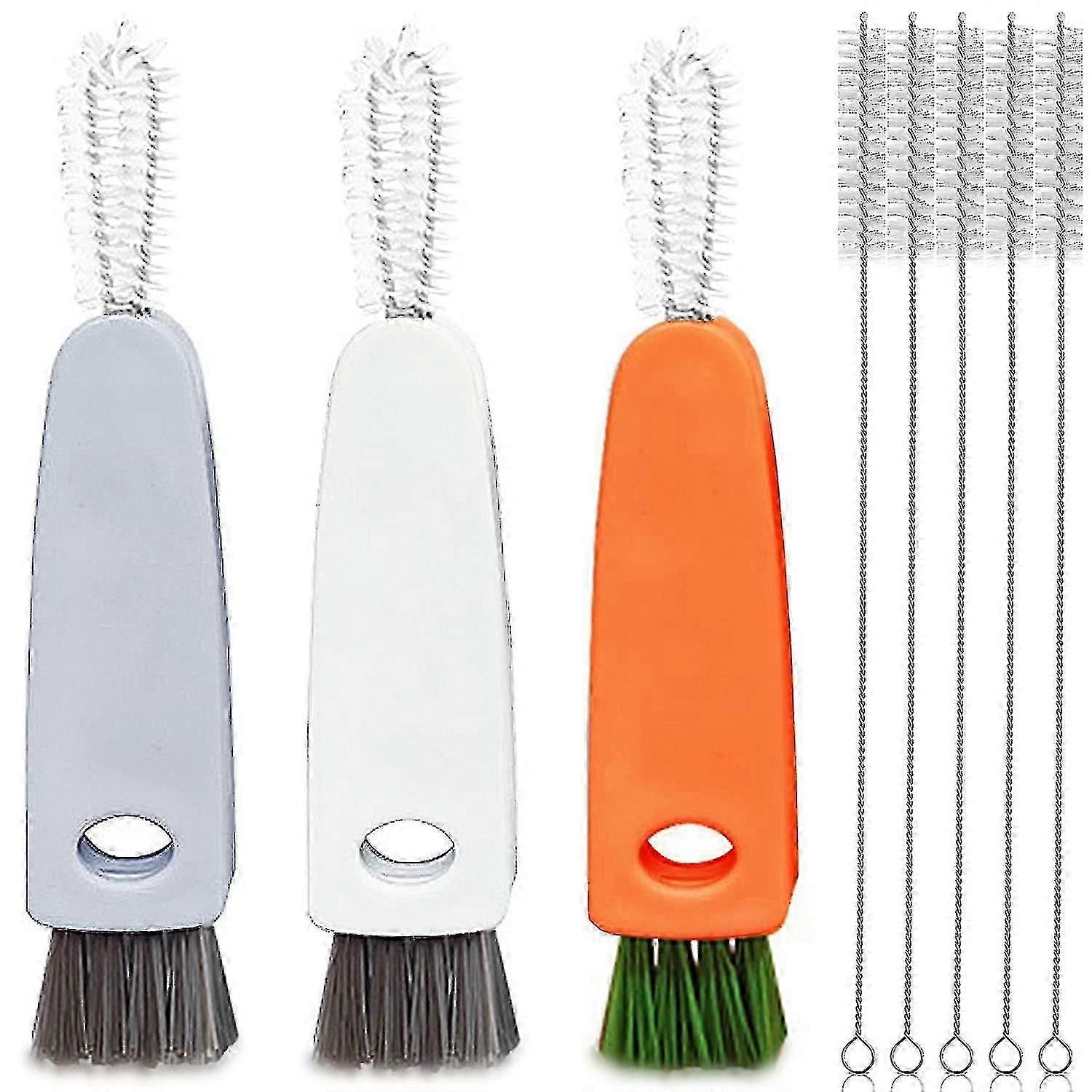 8 Pcs 3 In 1 Tiny Cleaning Brush And Drinking Straw Brush, 3pcs Mini Multi-functional Crevice Detail Brush Cleaner Tools