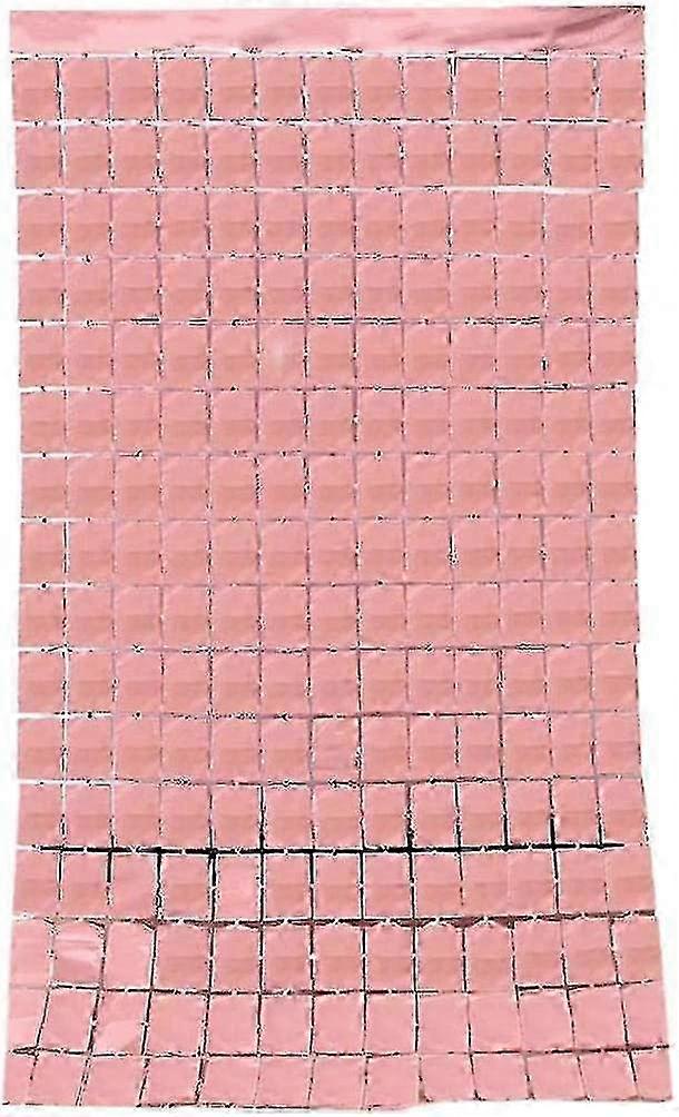 Metallic Fringe Curtains in Rectangular Shape, Tinsel Streamers 1x2m Photo Backdrop, Suitable for Various Events, Rose Gold Color, 1 Piece