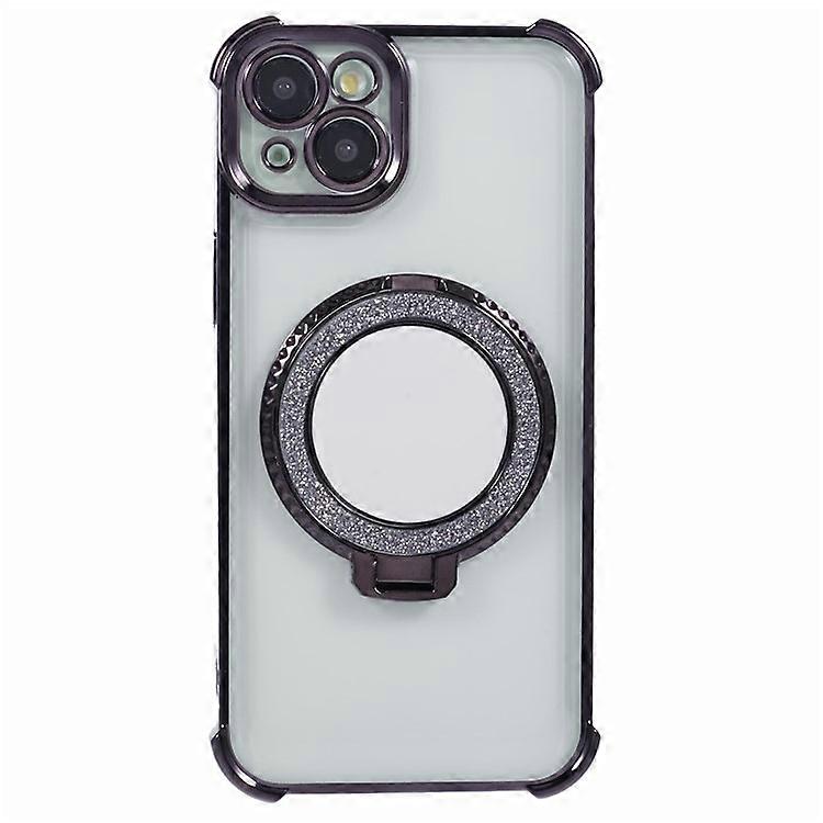 Compatible For iPhone 14 Side Heart Pattern Case Kickstand TPU Phone Cover with Mirror