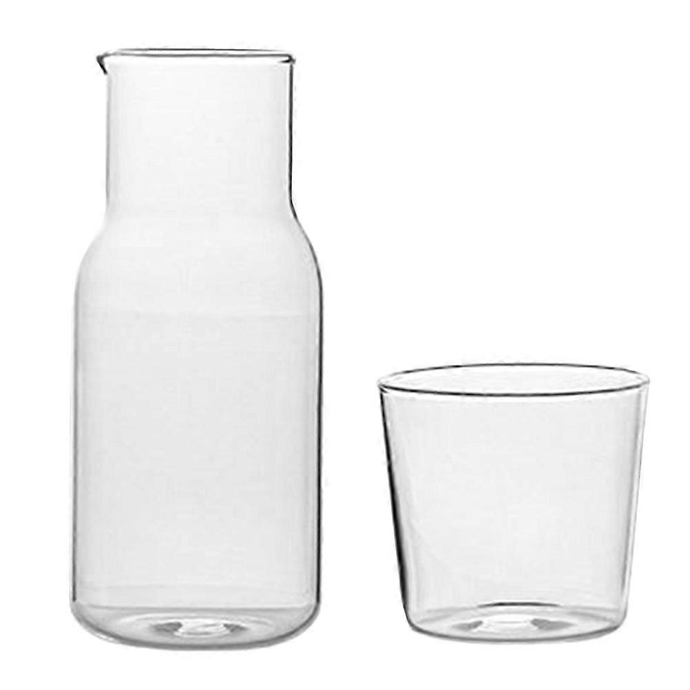 1 Set Multi Function Transparent Glass Milk Jug for Tea, Juice & Milk High Temperature Resistant Household Beverage Container