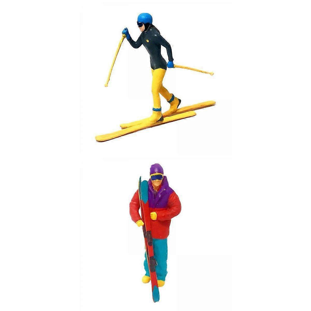 2x 1/64 Miniature Model Skiing Figures DIY Projects