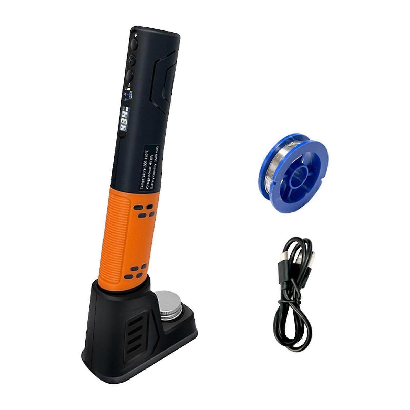Electric Soldering Iron Pin, Welding Pen, Intelligent Soldering Iron Kit for Soldering and Repairing Electronics, Orange