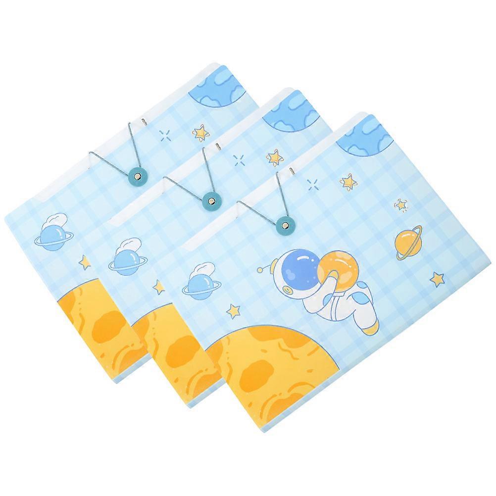 Folder With Zipper File Bag Students Document Folder 32.50X24.50X1.50CM 3Pcs