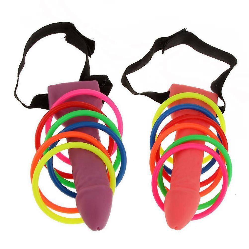 Head Ring Toss Game Set Birthday Party Circular Rings Assorted Color Plastic 1Set