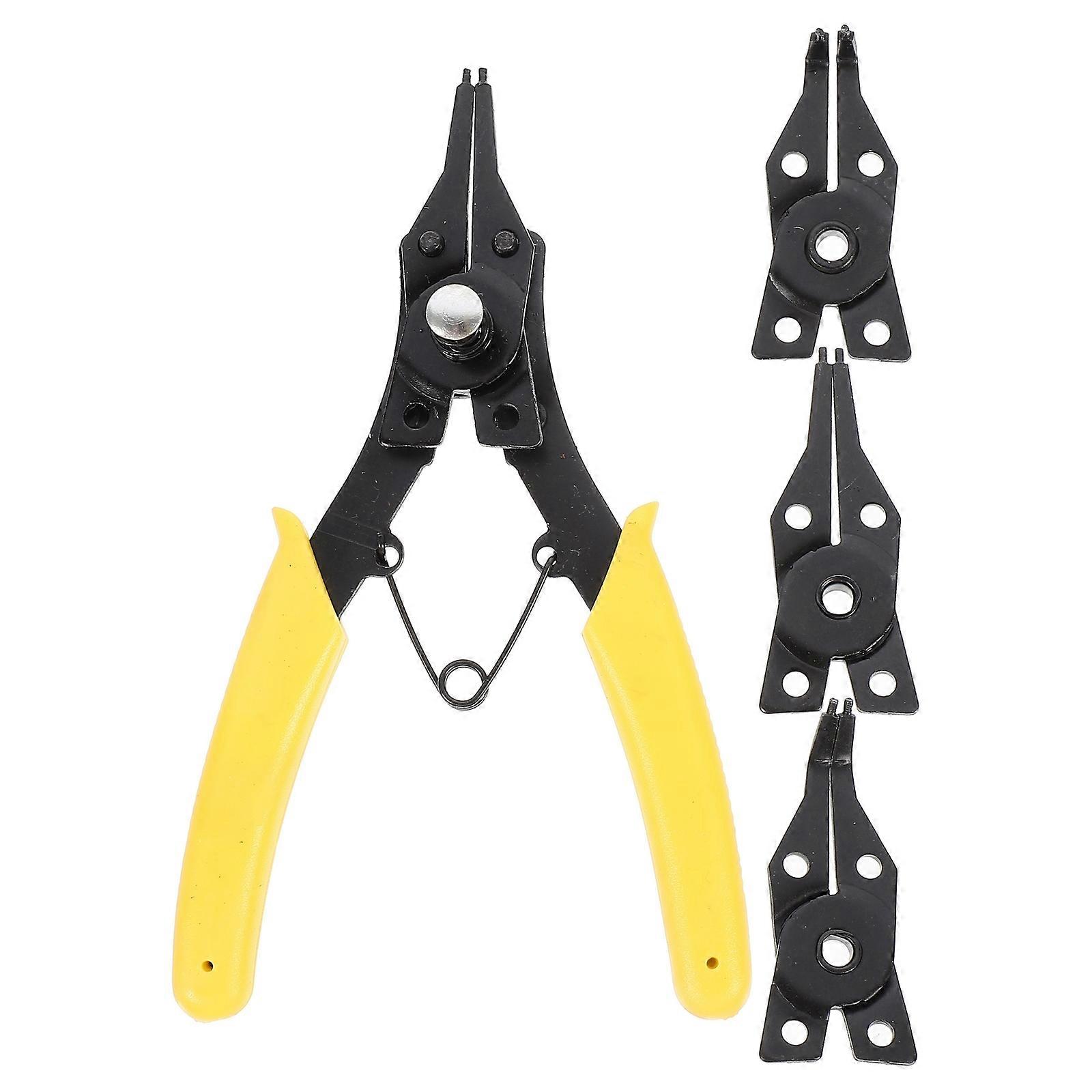 Circlip Pliers Kit Plier Ergonomic Handle For Spring Removal Or Installation 45# Steel Bend Wire Reach Tight Spaces 1 Set