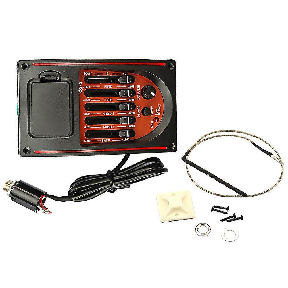 Acoustic Guitar Pickup EQ Device with Tone Control for Seamless Installation and Enhanced Sound Quality for Musicians and Live Performances