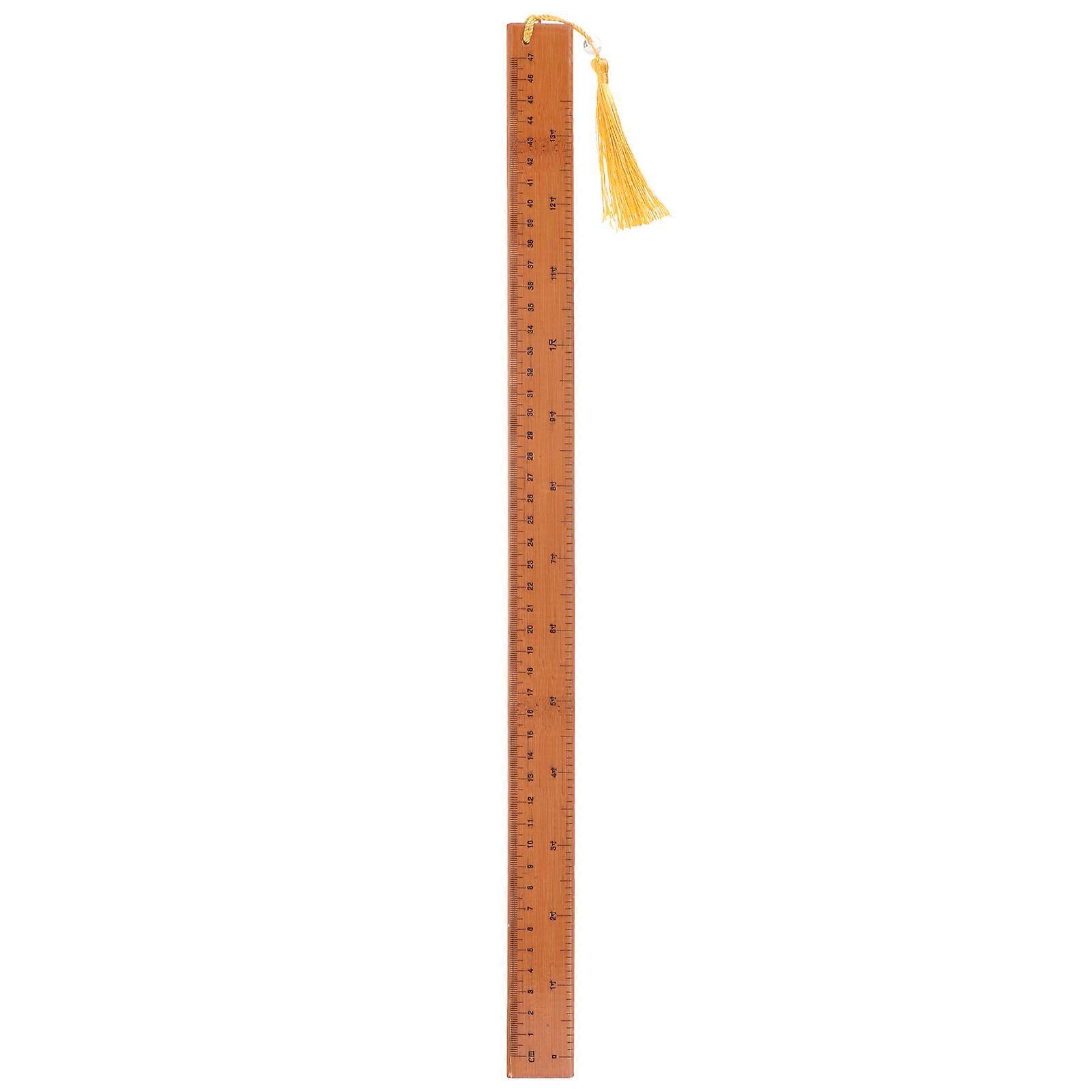 Students Measuring Rulers Bamboo Cane Scaled Ruler Educational Instrument School Office 1Set