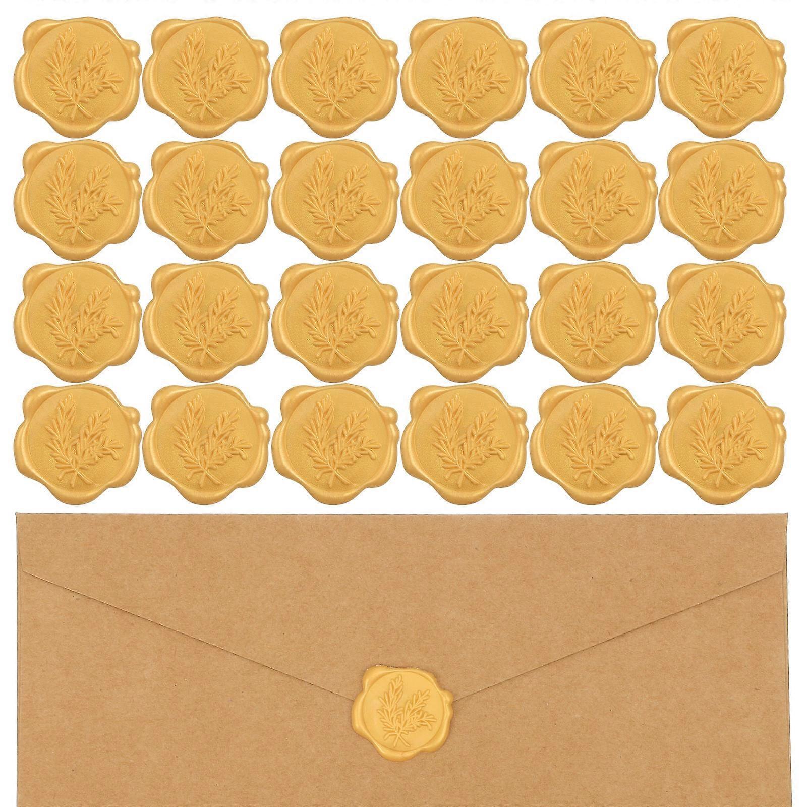 50pcs Self Adhesive Wax Seal Stickers Embossed Envelope Labels for Wedding Invitations Handmade Cards Crafts Elegant Seals for Versatile Easy