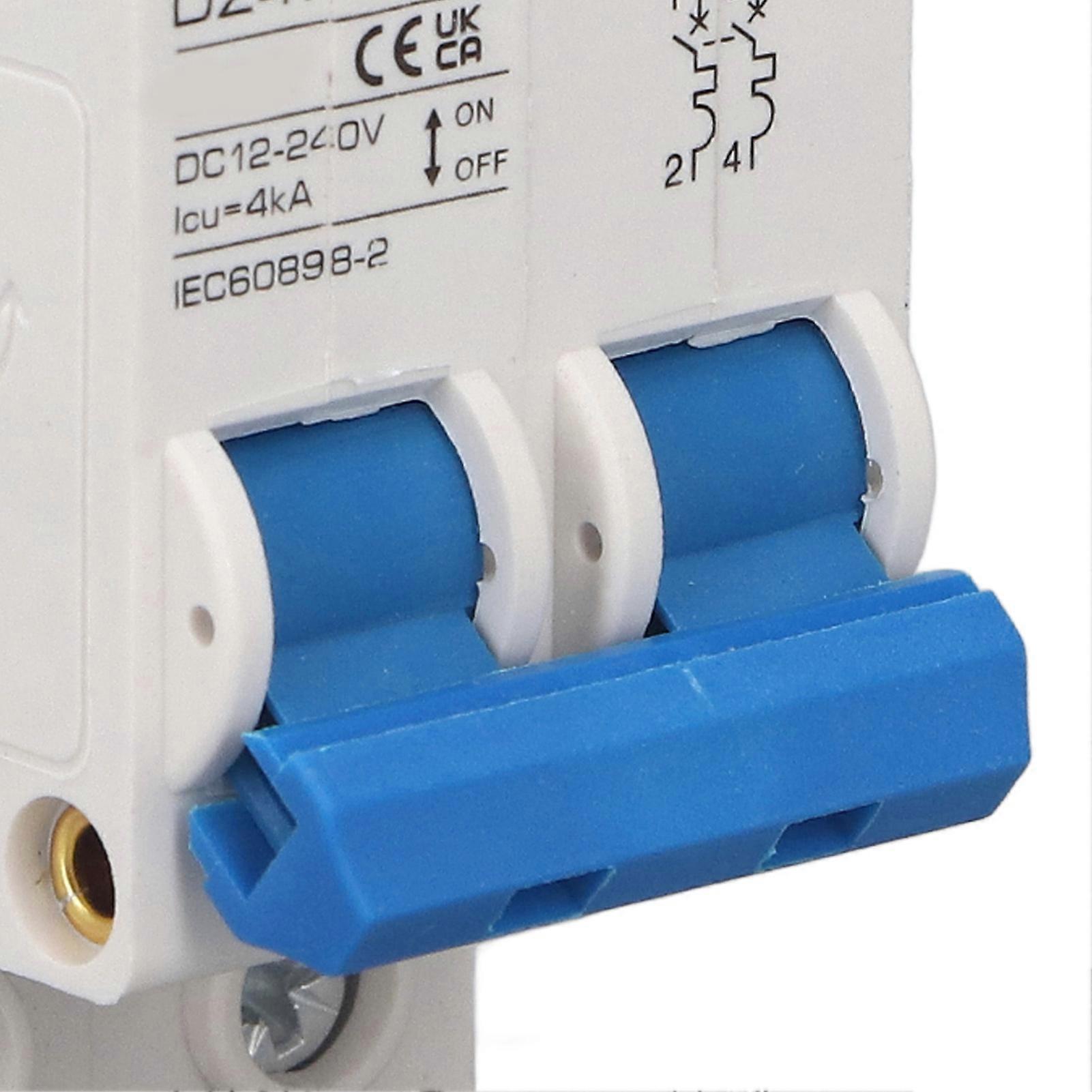 2P DC Photovoltaic Circuit Breaker, High Sensitivity, Overload Protection, 12-240V DC, 4kA, 63A