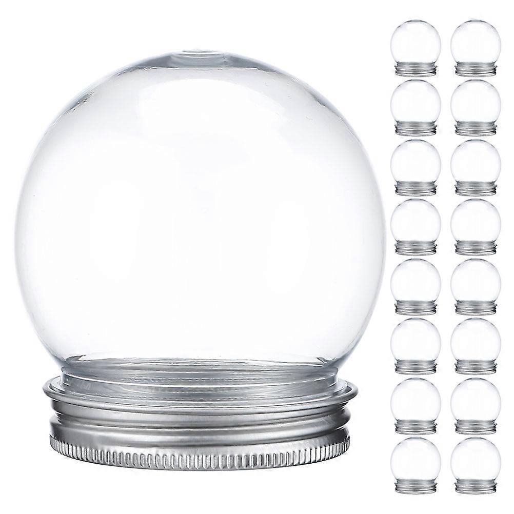 15pcs DIY Snow Globe Craft Kit Clear Plastic Water Globes for Holiday Decorations Easy Assembly Crafting Supplies for All Ages Creative Winter