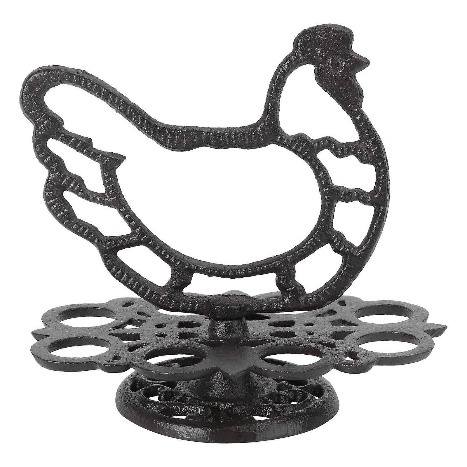 Rustic Style Egg Holder Organize Eggs Black 18.5x16.5cm 1Pack