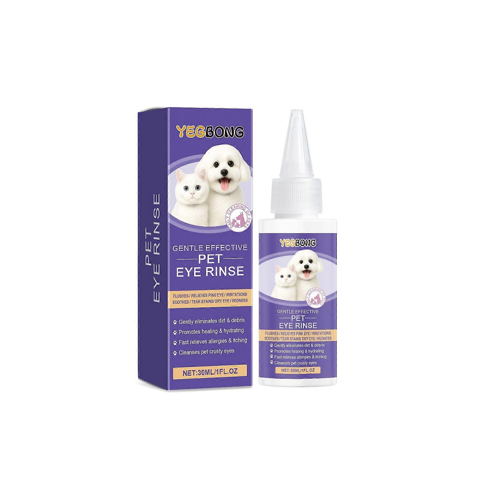 Pet Eye Rinse - Pet Dog Eye Drops, Eye Drops for Dogs and Cats, Dog Eye Infection Treatment to Soothe Infection Allergy, Relieve Dry Eyes Pink Eyes