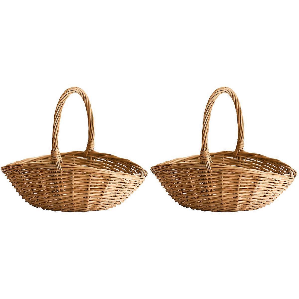 Wicker Basket with Handle, Wicker Shopping Basket, small