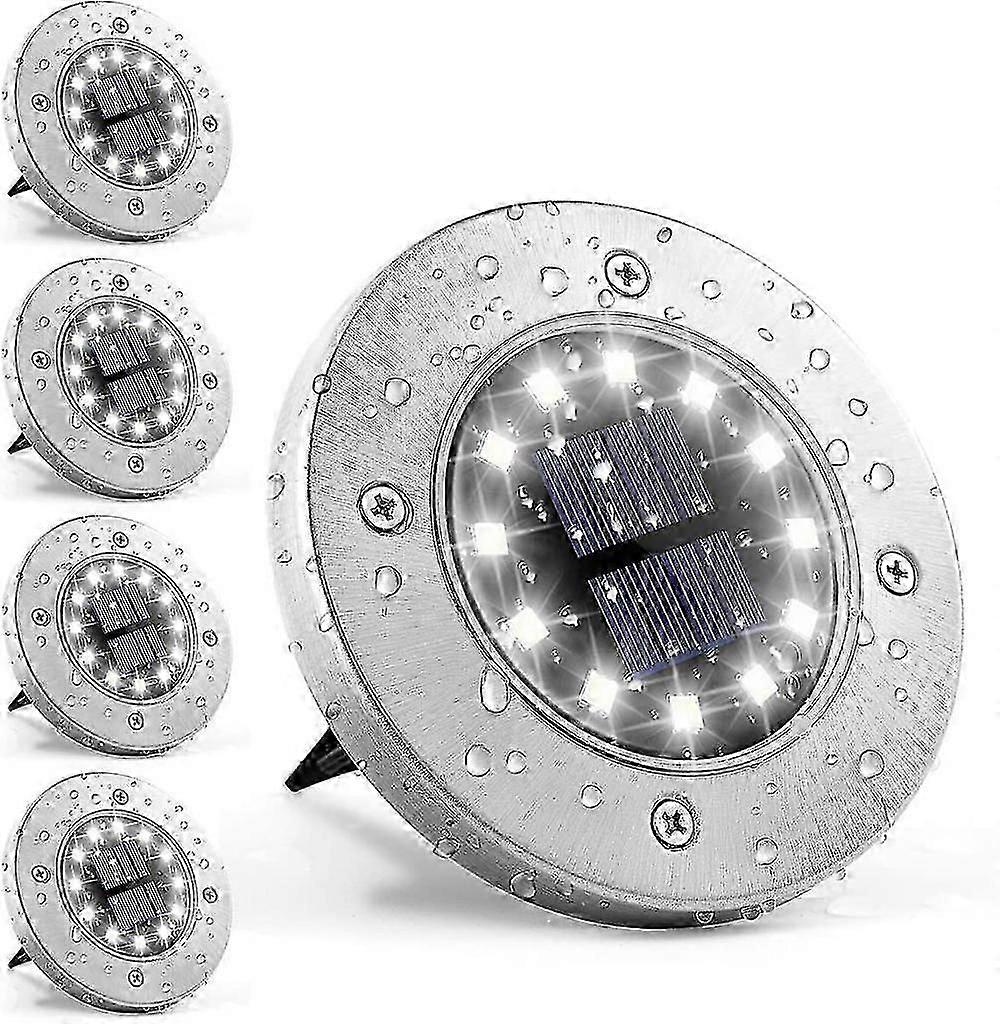 Solar Powered Ground Light 12pcs LED 4 sets