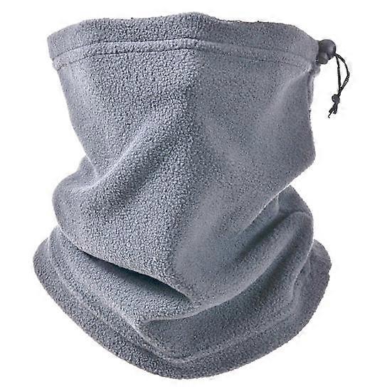 Winter Multifunctional All in 1 Polar Fleece Neck Gaiter Solid Color Face Guard Drawstring Design Thick Cycling Headwear Running Sport Scarf