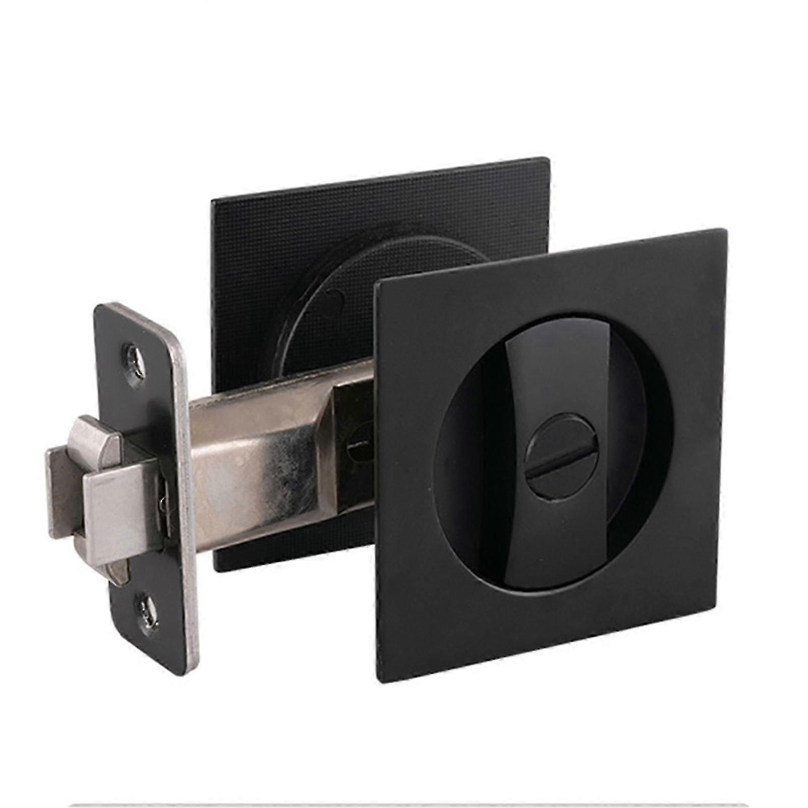 キーレススライドドアロック室内ドア用亜鉛合金フックロックを簡単に取り付ける-マットブラック
