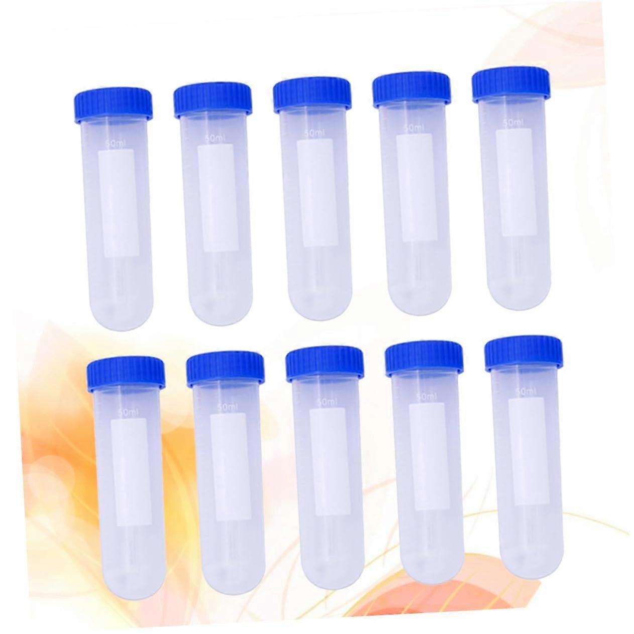 10 Pcs Translucent Storage For Needles Beads Plastic Bottle Set Lid