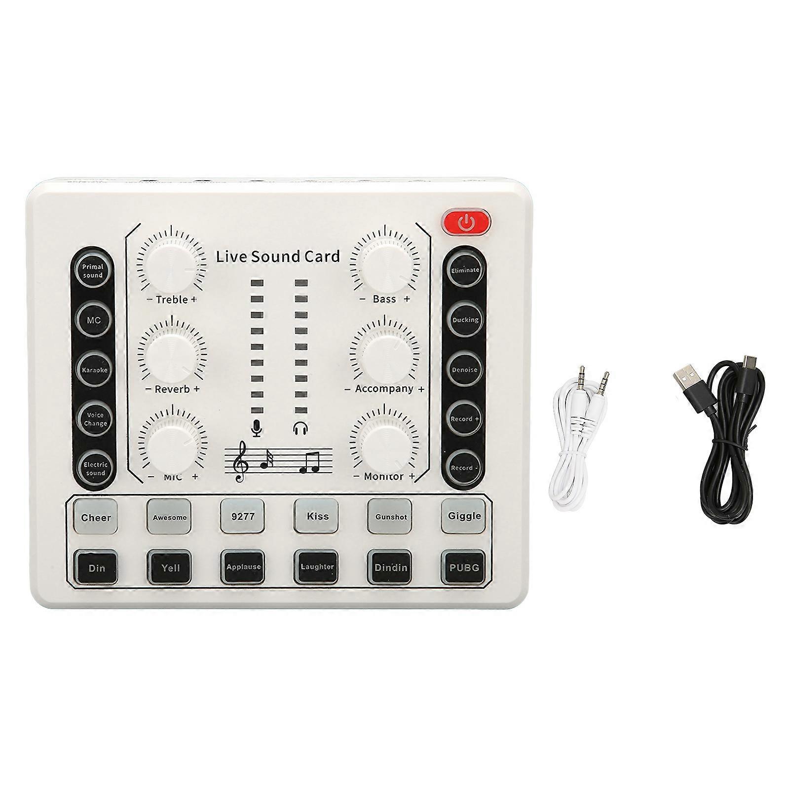 Carte son en direct, effets sonores multiples, mini mixeur de son à changement de voix pour diffusion en direct, KTV à domicile