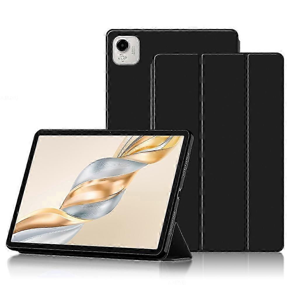 Trifold Stand Case for Tablet, Compatible with Pad X9 Pro, Made of PU Leather and TPU, Black Color