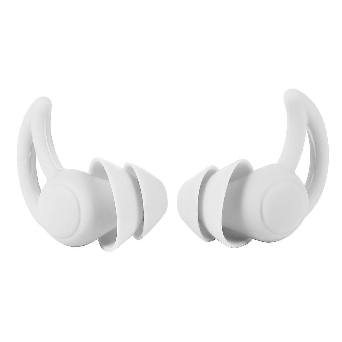 Reusable Earplugs for Sleeping and Working Grey Color Shape Double-Layer Design Pull Tabs 1 Pair