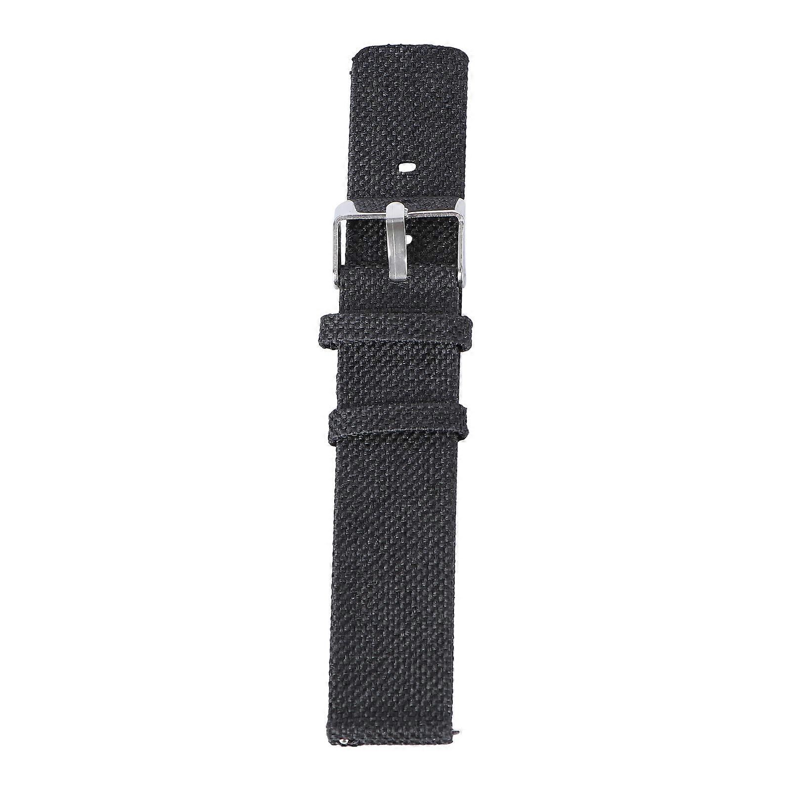 Quick Release Watchband Strap Nylon Canvas Replacement for Watch Black Work 1Pack