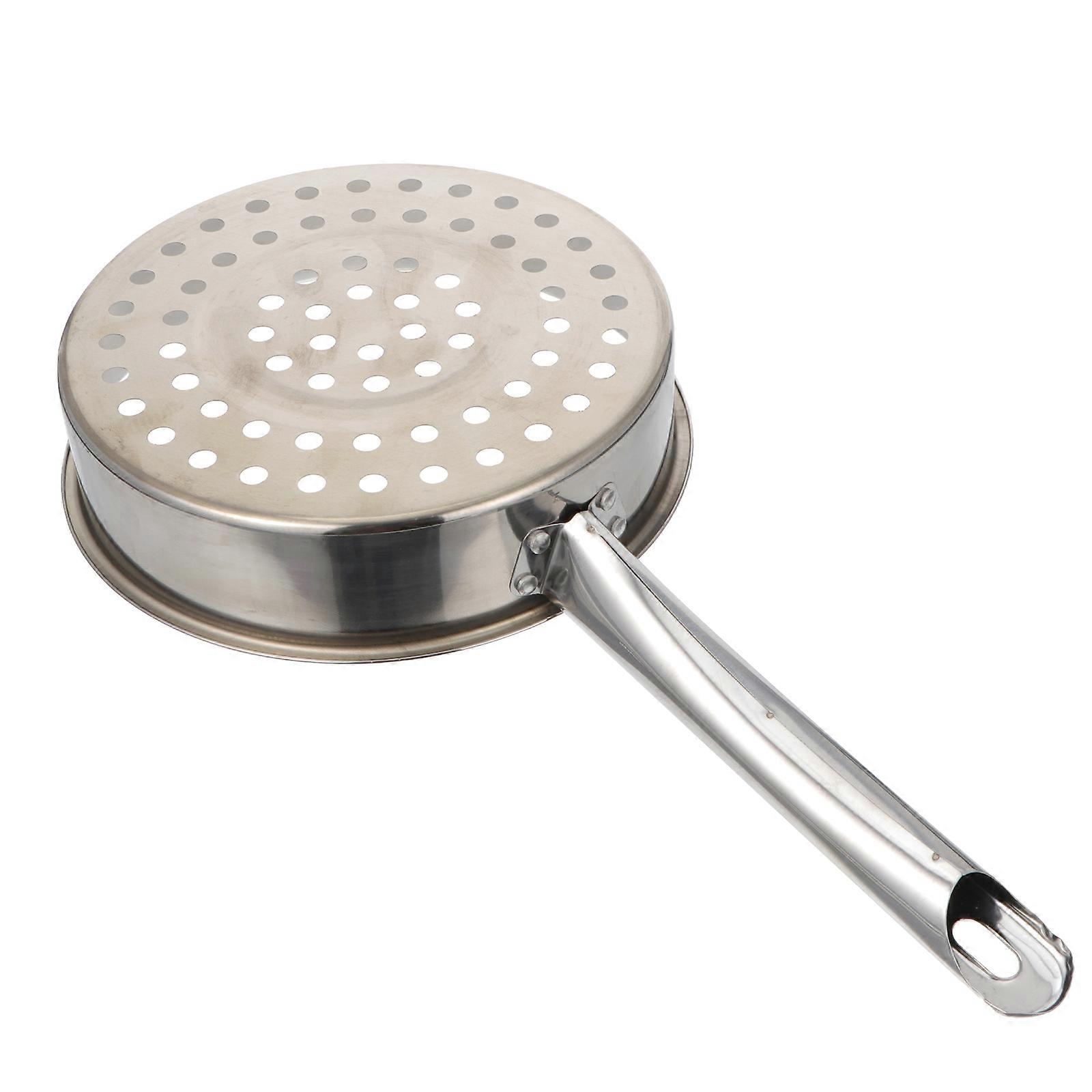 Food Drainer for Cooking Stainless Steel Colander with Handle Chefs Silver 34.50X20.00X5.00CM Frying 1Pack